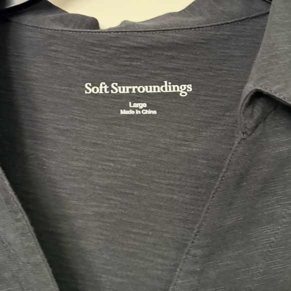 Soft Surroundings Danielle Black Button-Front Shirt Dress - Picture 5 of 5